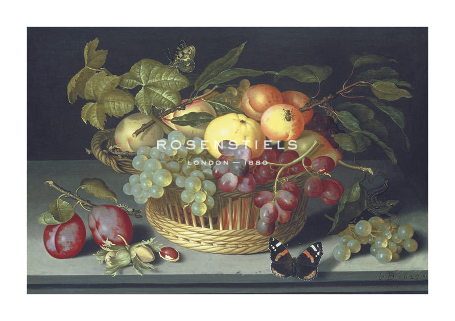 Johannes Bosschaert Hand Numbered Limited Edition Print on Paper :"Fruit Basket"