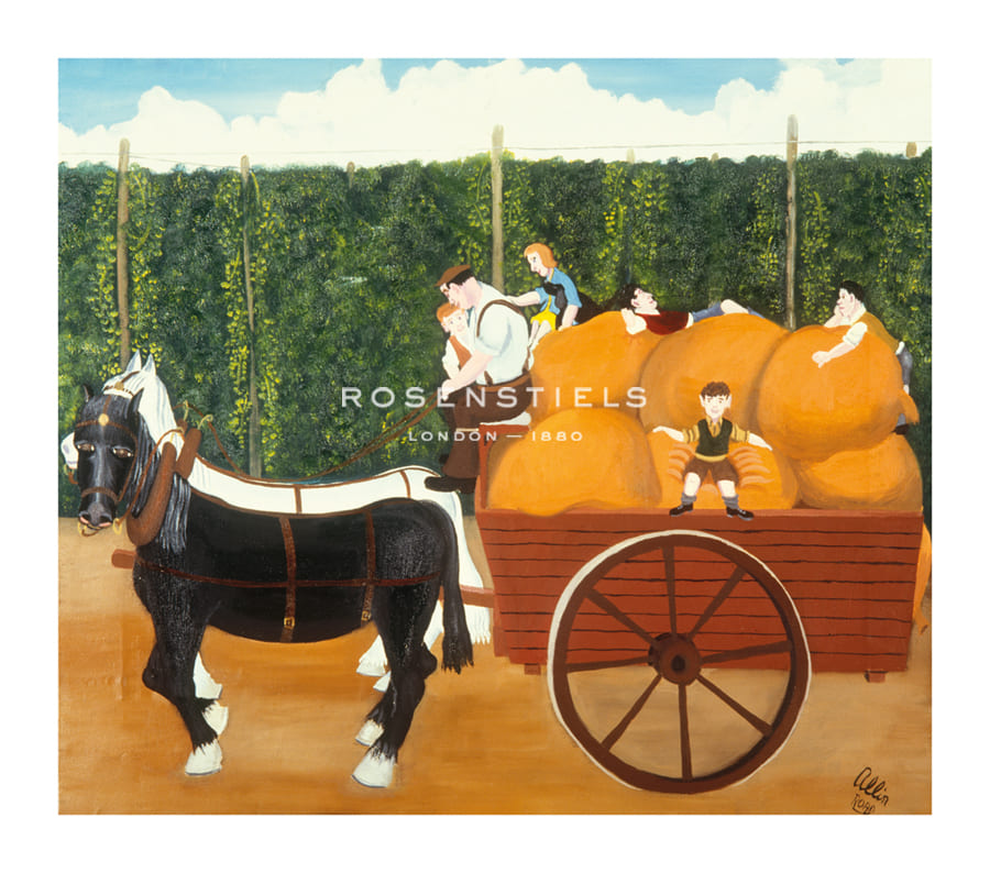 John Allin Hand Numbered Limited Edition Print on Paper :"Family With Horse and Cart"
