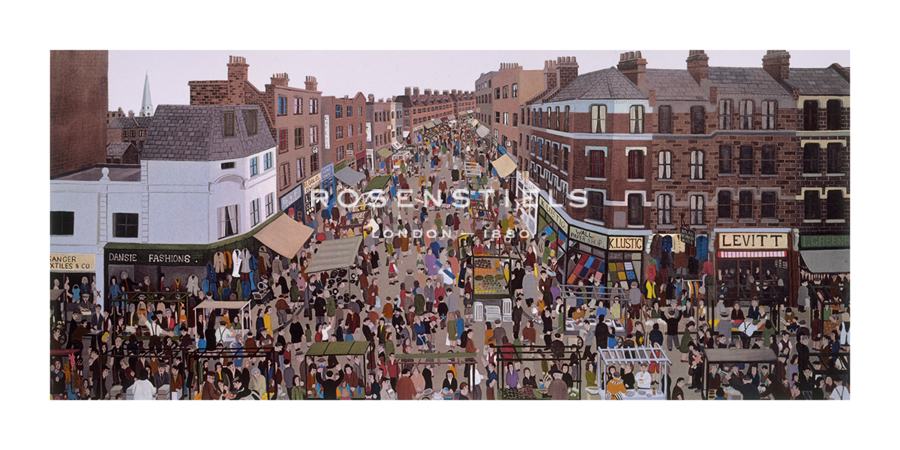 John Allin Hand Numbered Limited Edition Print on Paper :"Street Market"
