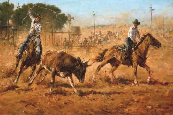 John Austin Hanna Fine Art Canvas Giclee Open Edition: "Down and Dirty"