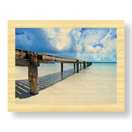 John B Gynell Limited Edition Ready to Hang Giclee on Sustainable Bamboo: "Stocking Island Dock"