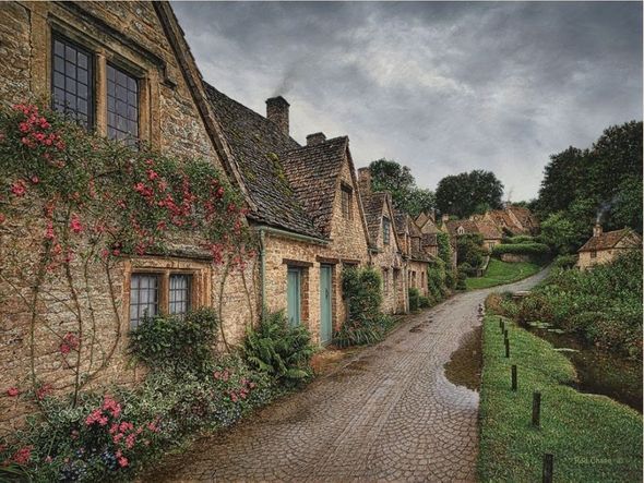 Rod Chase Artist Hand Signed and Numbered Limited Editon Canvas Giclee:"Passing Storm over Arlington Row"
