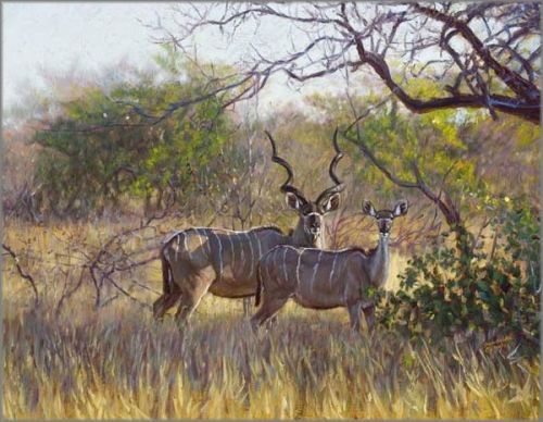 John Banovich limited edition gicl&eacute;e on canvas:"Kudu in the Lowveld"
