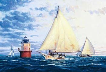 John Barber Handsigned and Numbered Limited Edition Artist Proof Print "Skipjacks at Point No Point"