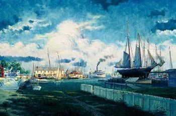 John Barber Handsigned and Numbered Limited Edition Print "Summer Afternoon at St. Michaels"
