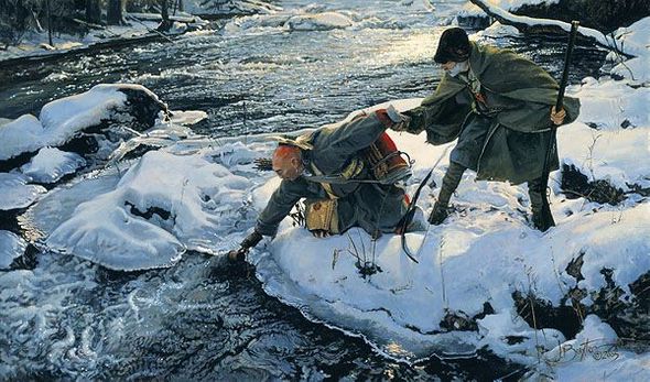 John Buxton Handsigned and Numbered Limited Edition Canvas Giclee:"The Helping Hand"