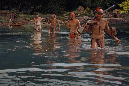 John Buxton Handsigned and Numbered Limited Edition Giclee on Canvas : "The Fording Place "