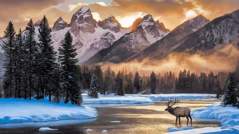 John Bye Open Edition 40x22 Canvas Giclee:"Twilight Serenity"