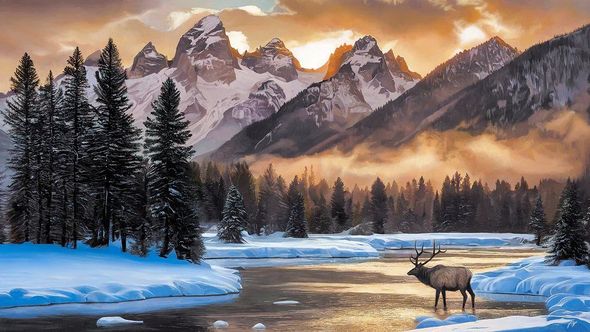 John Bye Open Edition 40x22 Canvas Giclee:"Twilight Serenity"