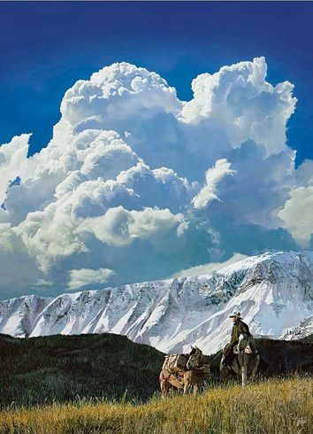 John Bye Open Edition 24x33 Canvas Giclee:"Mountain Pass"