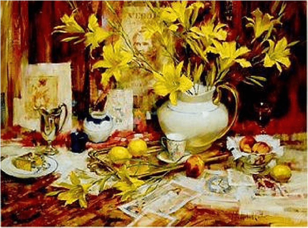 John Carter Artist Signed Limited Edition Serigraph on paper:"Symphony With Lilies"