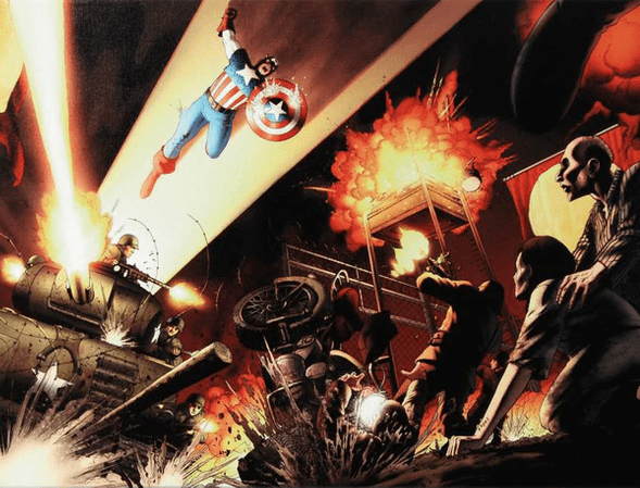 John Cassaday and Marvel Limited Edition Camvas Gicle: "Fallen Son: Death of Captain America #5"