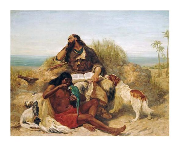 John Charles Dollman Fine Art Open Edition Gicl&eacute;e:"Robinson Crusoe and His Man Friday"