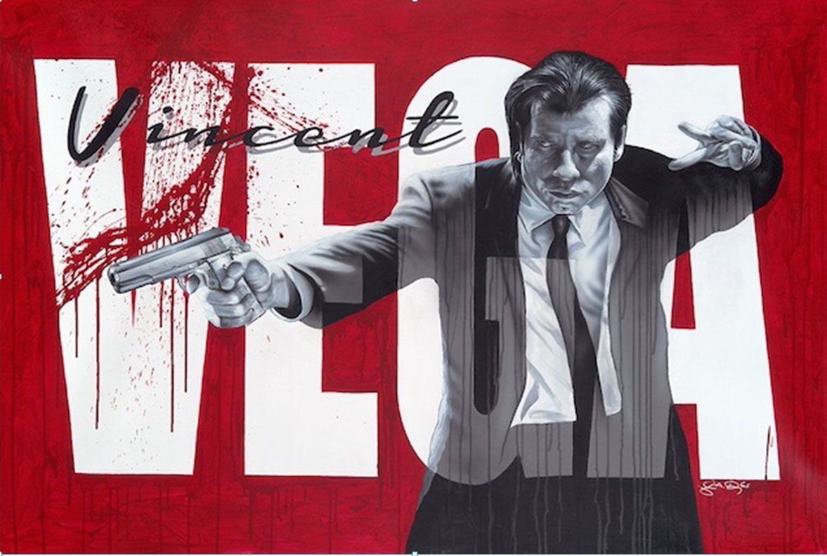 John Douglas Artist Signed Limited Edition Canvas Giclee:"Vincent Vega - Pulp Fiction"