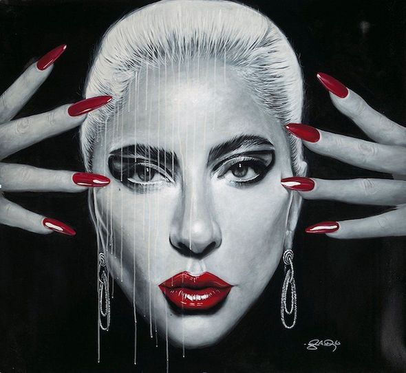 John Douglas Artist Signed Limited Edition Canvas Giclee:"Poker Face - Lady Gaga"