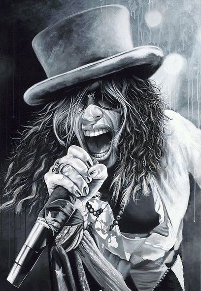 John Douglas Artist Signed Limited Edition Canvas Giclee:"The Mouth That Roared - Steven Tyler"