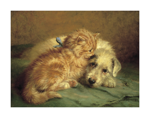 John Fitz Marshall Hand Numbered Limited Edition Print on Paper :"Kitten and Puppy"