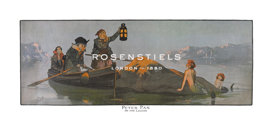 John Hassall Hand Numbered Limited Edition Print on Paper :"Peter Pan On The Lagoon"