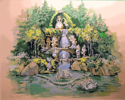 John Hench Artist Signed Limited Edition Serigraph on Canvas:"Snow White Grotto"