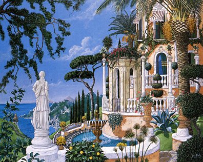 John Kiraly Limited Edition Serigraph on Paper: " View to Sorrento "