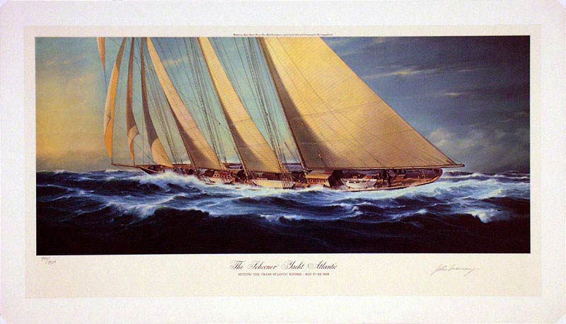 JOHN MECRAY  Secondary Market Art: "SCHOONER ATLANTIC"