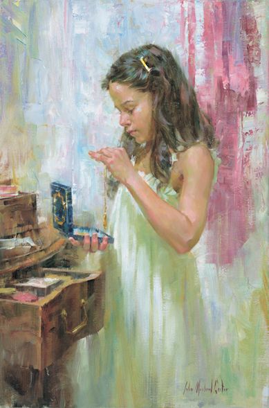John Michael Carter Handsigned and Numbered Limited Edition Giclee on Canvas:"The Necklace"