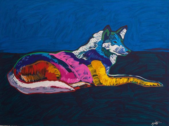 John Nieto Hand Signed and Numbered Limited Edition Serigraph on Paper:"Wolf"