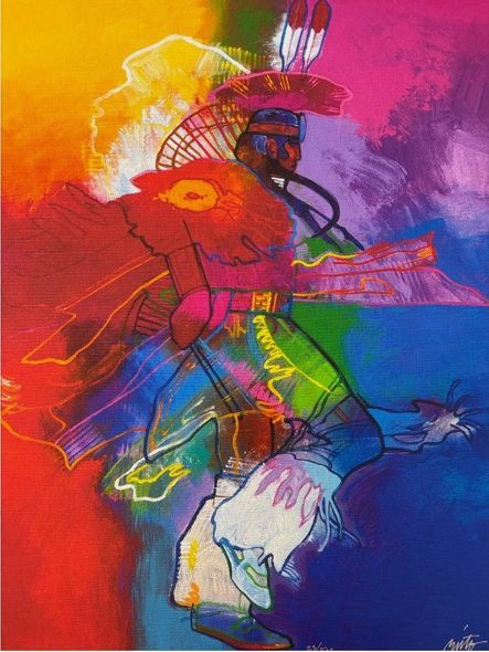 John Nieto Limited Edition Giclee on Canvas:"Fancy Dancer II"
