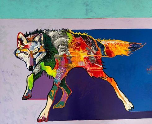 John Nieto Limited Edition Serigraph on Paper:"Grey Wolf" 