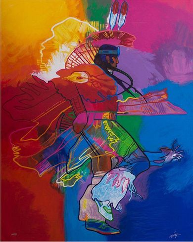 John Nieto Limited Edition Giclee on Canvas:"Feather Dancer" 