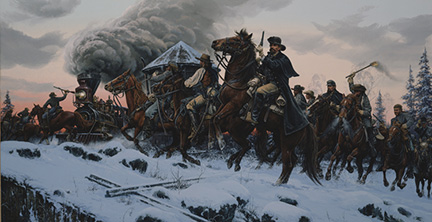 JOHN PAUL STRAIN 29X15 Secondary Market Art: "RAID ON THE L&N"