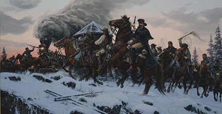 JOHN PAUL STRAIN 29X15 Secondary Market Art: "RAID ON THE L&N"