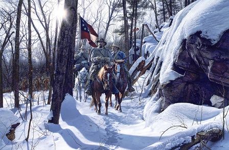 JOHN PAUL STRAIN 29X19 Secondary Market Art: "ESCAPE FT DONELSON"
