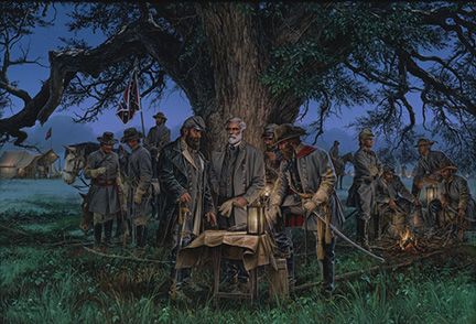 JOHN PAUL STRAIN 30X13 Secondary Market Art: "NIGHT CONFERENCE"