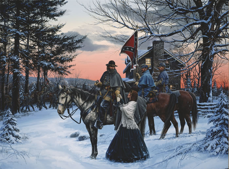 John Paul Strain Hand Signed and Numbered Limited Edition Canvas Giclee:"The Parting"