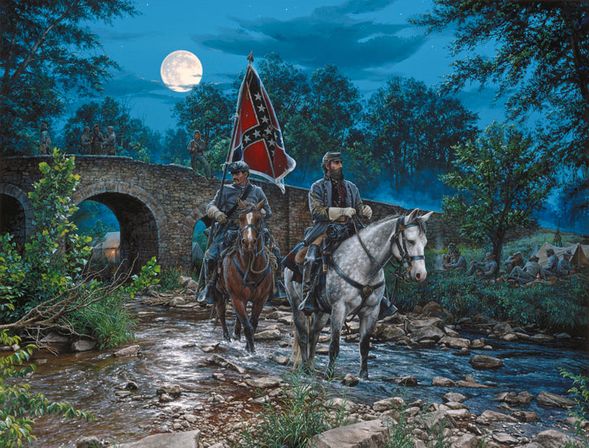 John Paul Strain Hand Signed and Numbered Limited Edition:"Gettysburg Moon"