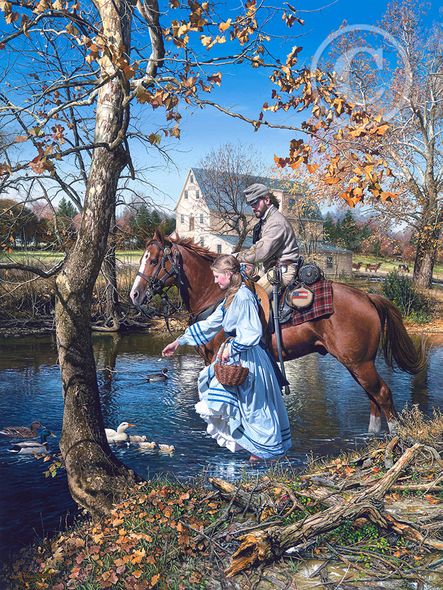 John Paul Strain Hand Signed and Numbered Limited Edition Giclee:"Courting Miss Nellie"