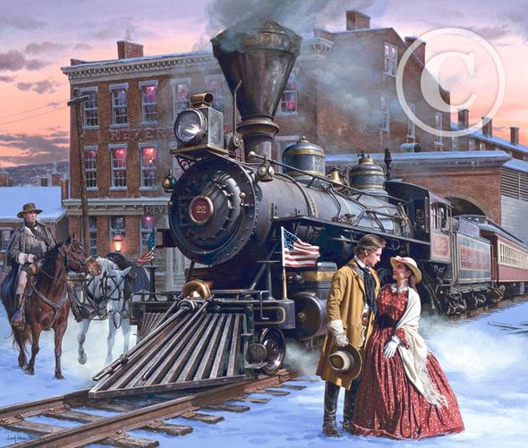 John Paul Strain Hand Signed and Numbered Limited Edition Giclee:"Secret Rendexvous"