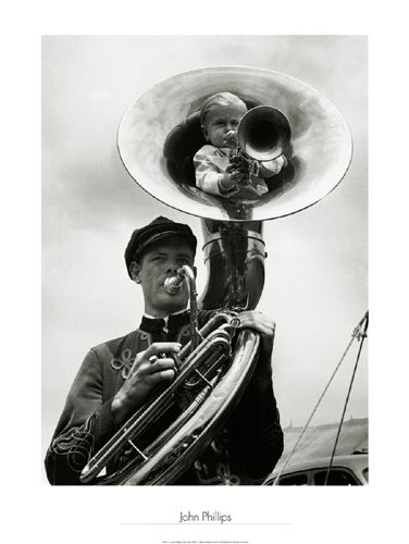 John Phillips Fine Art Print:"Young Trumpeter in Tuba, New York, 1940"
