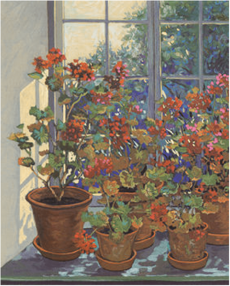 John Powell Artist Signed Limited Edition Serigraph on paper:"Geraniums"