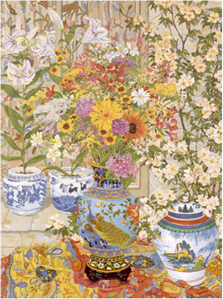John Powell Artist Signed Limited Edition Serigraph on paper:"Treasures & Tiger Lilies"