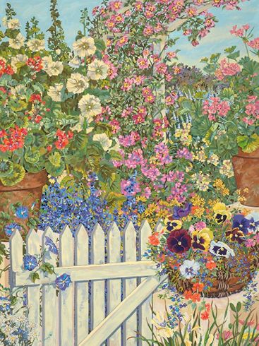 John Powell Hand Signed and Numbered Limited Edition Serigraph on Paper:"Spring Garden"