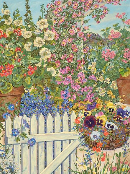 John Powell Hand Signed and Numbered Limited Edition Serigraph on Paper:"Spring Garden"