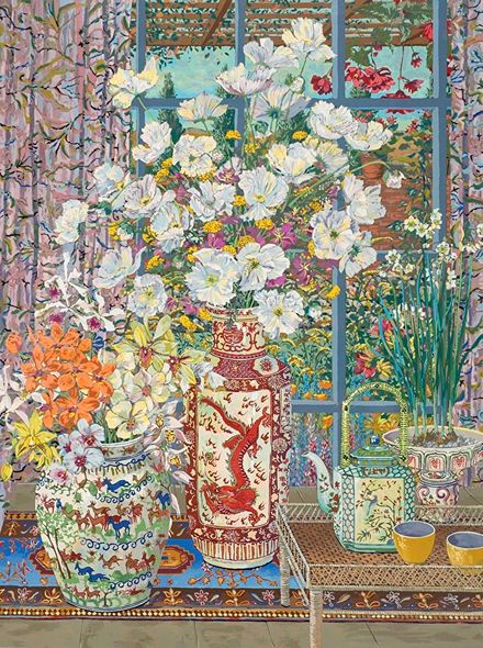 John Powell Hand Signed and Numbered Limited Edition Serigraph on Paper:"White Poppies"