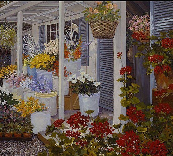 John Powell Hand Signed and Numbered Limited Edition Serigraph on Paper:"Country Flowers"