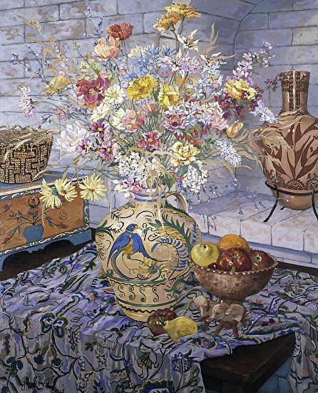 John Powell Hand Signed and Numbered Limited Edition Serigraph on Paper:"Studio Floral"