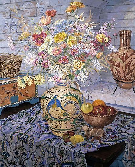 John Powell Hand Signed and Numbered Limited Edition Serigraph on Paper:"Studio Floral"