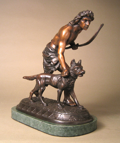 John Quincy Adams Ward Handcrafted Solid Bronze Sculpture:"The Indian Hunter" John Quincy Adams Ward Handcrafted Solid Bronze Sculpture:"The Indian Hunter"