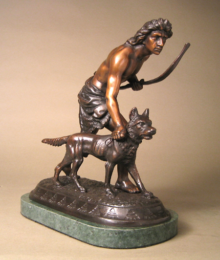 John Quincy Adams Ward Handcrafted Solid Bronze Sculpture:"The Indian Hunter"