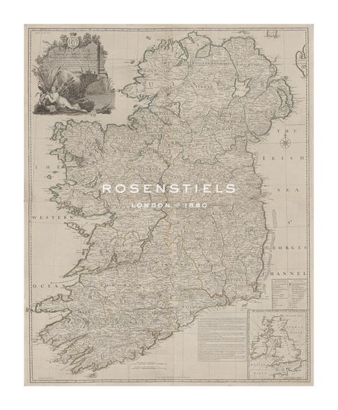 John Rocque Hand Numbered Limited Edition Print on Paper :"A Map of the Kingdom of Ireland, Divided into Provinces, 1794"